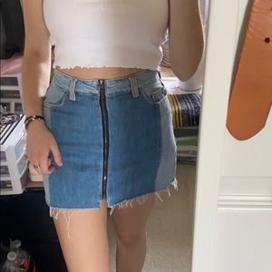 High-rise Mini Denim Skirt